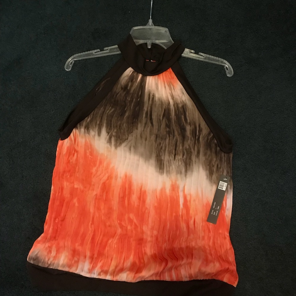 Satiny pleated halter top